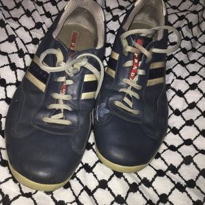 Leather dress up Sneakers PRADA for men sz 11